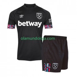 Camisola West Ham United Criança Equipamento Segundo 2022-2023 Manga Curta